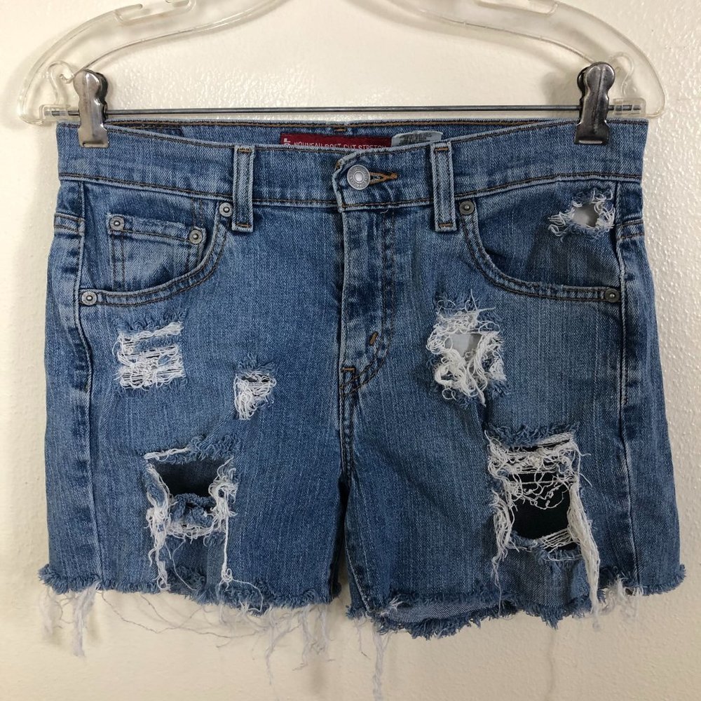 LEVI'S NOUVEAU 515 Distressed Jean Shorts Size 6